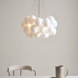 SEATON 37 taklampa Krom/opalglas