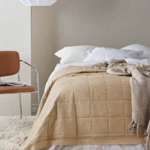 SENTE överkast – dubbelsäng 260×260 cm Linnebeige