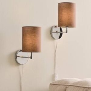 SETH vägglampa 2-pack Krom/brun