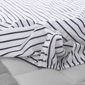 SIMA dra-på-lakan ekologisk Vit/gråsvart