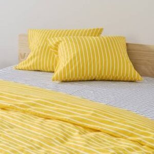 SIMA örngott 2-pack ekologisk Gul/vit