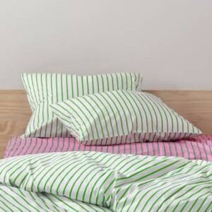 SIMA örngott 2-pack ekologisk Vit/gräsgrön