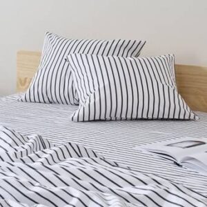 SIMA örngott 2-pack ekologisk Vit/gråsvart