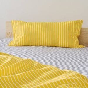 SIMA örngott 90×50 cm ekologisk Gul/vit