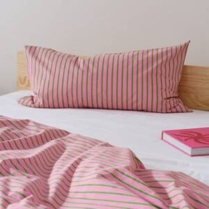 SIMA örngott 90×50 cm ekologisk Rosa/grön