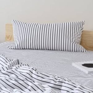 SIMA örngott 90×50 cm ekologisk Vit/gråsvart