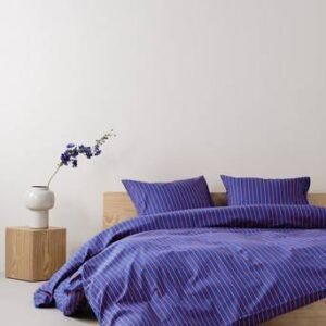 SIMA påslakanset dubbelsäng ekologisk Blå/orange