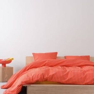 SIMA påslakanset dubbelsäng ekologisk Tomatröd/rosa