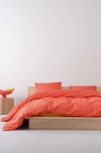 SIMA påslakanset dubbelsäng ekologisk Tomatröd/rosa