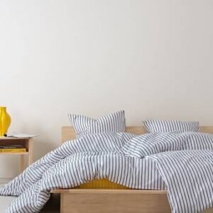 SIMA påslakanset enkelsäng ekologisk Vit/gråsvart