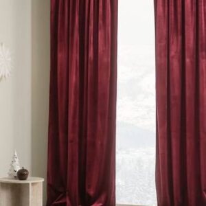 SIMONE multifunktionsgardin 2-pack Vinröd