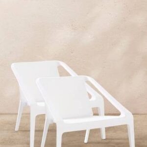 SLÖINGE loungestol 2-pack Vit