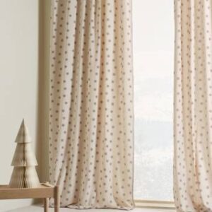 SNOW multifunktionsgardin 2-pack Beige/röd