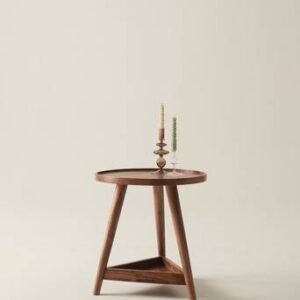 SOLIN sidobord ø 50 cm Brun