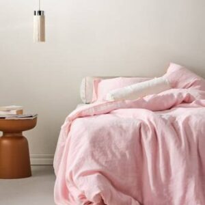 STICH påslakanset dubbelsäng Bubbelgumsrosa