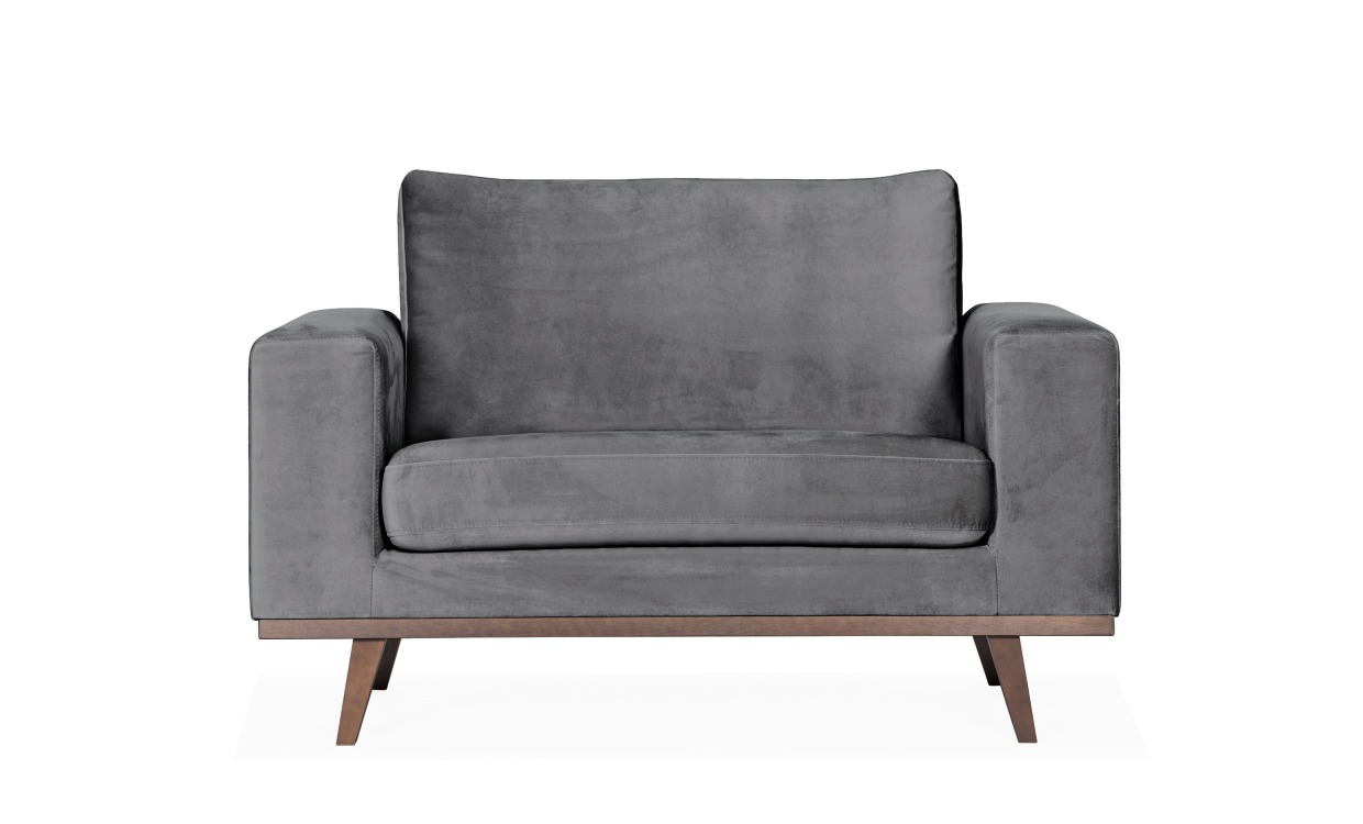 STOCKHOLM Fåtölj Velvet Edition Mörkgrå