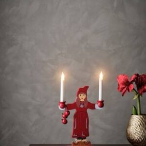 SUNDBORN elljusstake Röd