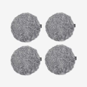 Skinnwille – Sittdyna rund Curly 4-pack – Grå – Sittkuddar & stolsdynor – Från Homeroom