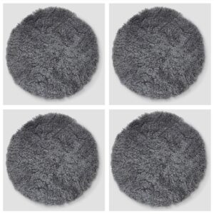 Skinnwille – Sittdyna rund Curly 4-pack – Grå – Sittkuddar & stolsdynor – Från Homeroom