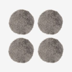 Skinnwille – Sittdyna rund Curly 4-pack – Grå – Sittkuddar & stolsdynor – Från Homeroom
