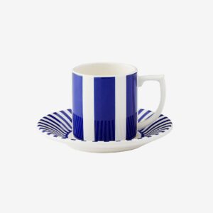 Spode – Espressokopp och fat Steccato 0,08 L – Blå – Koppar & muggar – Från Homeroom