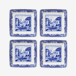 Spode – Fyrkantiga skålar Blue Italian 7,5 cm, 4-pack – Blå – Skålar – Från Homeroom