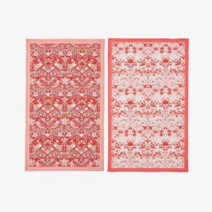 Spode – Kökshanddukar Morris & Co Strawberry Thief Set om 2 – Röd – Kökshanddukar – Från Homeroom