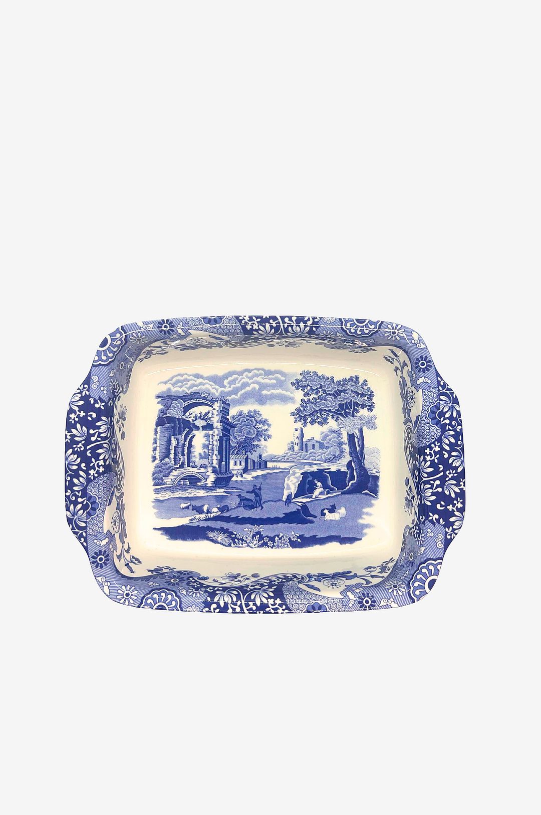 Spode – Rektangulär skål 30 cm x 24 cm Blue Italian – Blå – Skålar – Från Homeroom