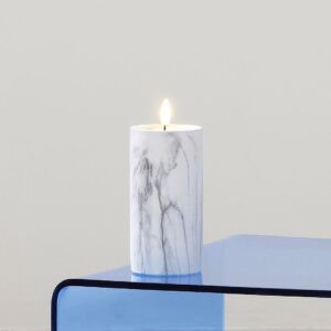 Star Trading – FLAMME MARBLE blockljus LED 17,5 cm – Grå – Bordslampor – Från Homeroom