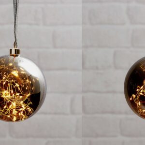 Star Trading – Glaskula Glow, 15 cm – Silver – Dekorativ julbelysning – Från Homeroom