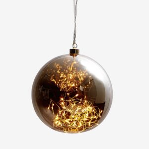 Star Trading – Glaskula Glow, 20 cm – Silver – Dekorativ julbelysning – Från Homeroom