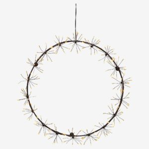 Star Trading – Krans Dew drop flower – Svart – Dekorativ julbelysning – Från Homeroom