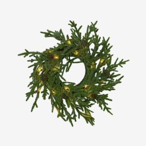 Star Trading – Krans Lummer 38cm – Grön – Dekorativ julbelysning – Från Homeroom