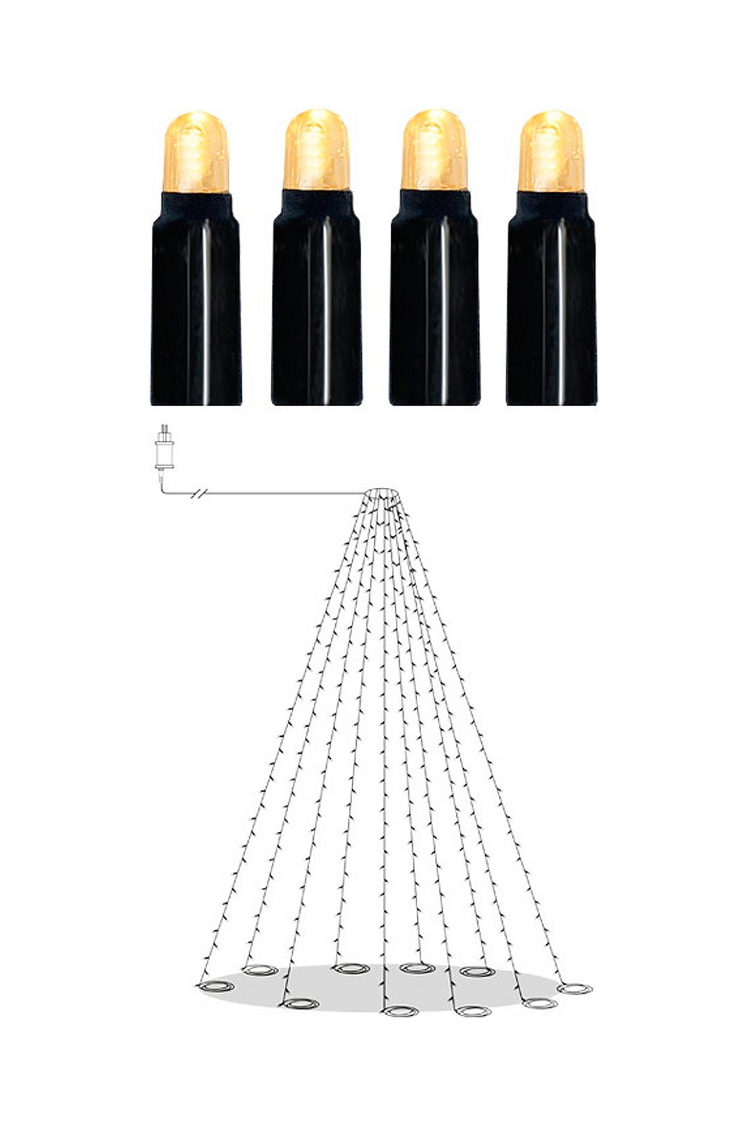 Star Trading – Ljuskedja Glänsande varmvit 2,8m – Svart – Ljusslingor – Från Homeroom