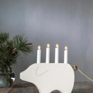 Star Trading – Ljusstake Gry höjd 28 cm – Vit – Adventsljusstakar – Från Homeroom