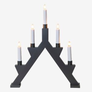 Star Trading – Ljusstake Zack 5 L – Grå – Adventsljusstakar – Från Homeroom