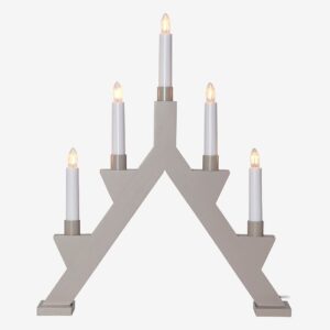 Star Trading – Ljusstake Zack 5 L – Grå – Adventsljusstakar – Från Homeroom