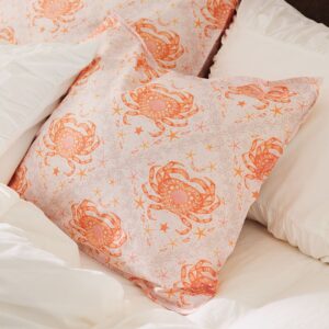 Staycation – Örngott Careful Crab i bomullspercale – Orange – Örngott – Från Homeroom