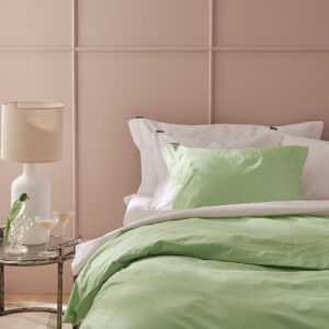 Staycation – Påslakanset Fancy i bomullssatin, 2 eller 3 delar – Grön – Påslakanset – Från Homeroom