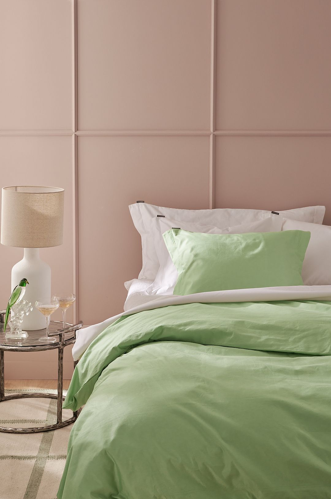 Staycation – Påslakanset Fancy i bomullssatin, 2 eller 3 delar – Grön – Påslakanset – Från Homeroom