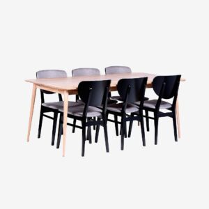 Stenexpo – Matgrupp Odense med 6 st Borgholm stol. – Vit – Matgrupp 6 personer – Från Homeroom