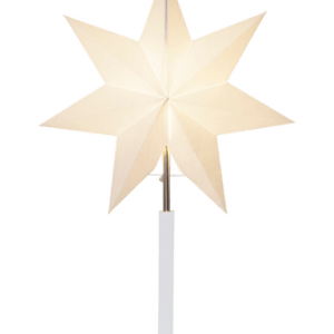 Stjärna på fot Karo 55 cm Vit