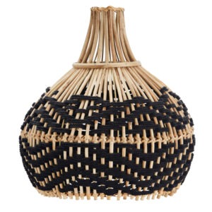 TAKLAMPA Bambu Natur/Svart