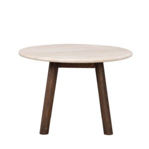 TARANSAY Soffbord Beige Travertin/Brun Ek
