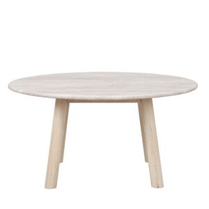 TARANSAY Soffbord Beige Travertin/Vitpigment Ek