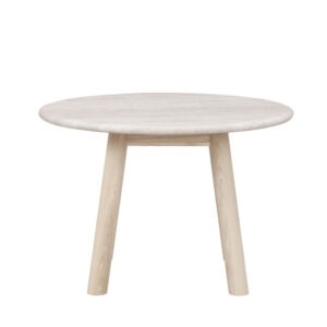 TARANSAY Soffbord Beige Travertin/Vitpigmenterad Ek