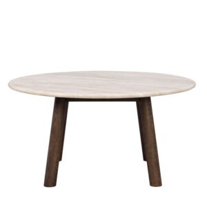 TARANSAY Soffbord Beige Travetin/Brun Ek