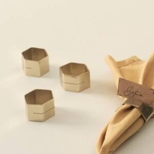 TERRA servettring med placeringskortshållare 4-pack Guld