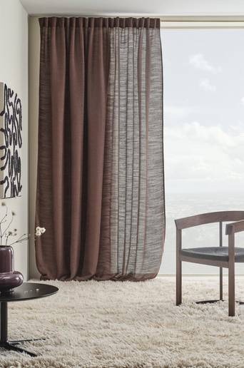 TESS multifunktionsgardin 1 längd – extra bred Chokladbrun