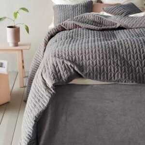 TILY bäddpaket – enkelsäng 90 cm, sängkappa 45 cm Grå